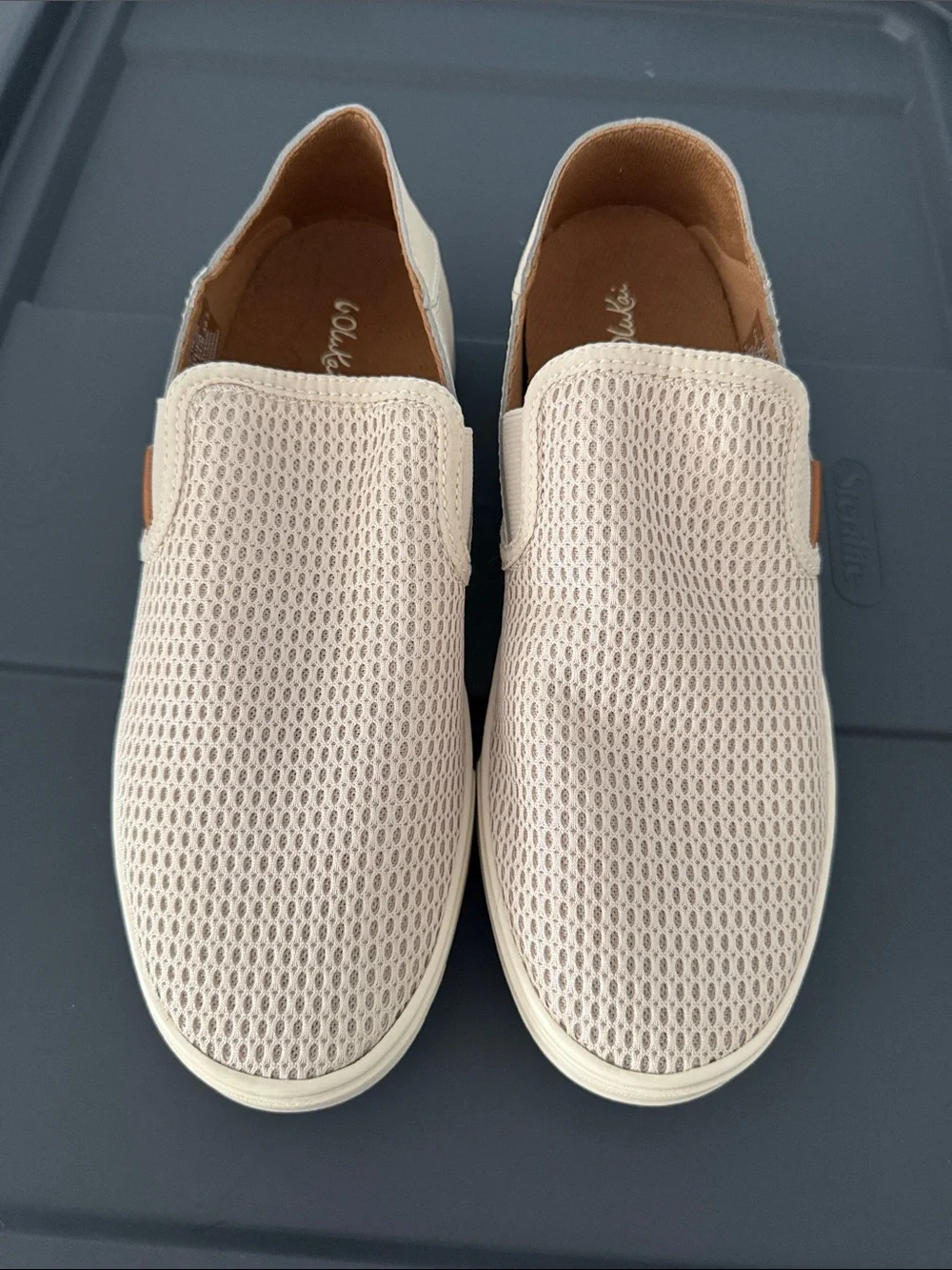 OluKai Women's Slip-On Mesh Flats in Cream